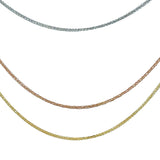 Tri Colour Wheat Chain Gold Plated Necklace