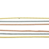Tri Colour Wheat Chain Gold Plated Necklace