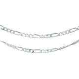 Diamond Cut Figaro Chain 45cm