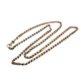 Antique Bell Double Paperclip Muff Chain Necklace - 72cm