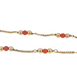 Coral Sectioned Necklace in 9ct Yellow Gold