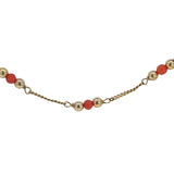 Coral Sectioned Necklace in 9ct Yellow Gold