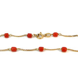 Coral Necklace in 18ct Yellow Gold - 40cm