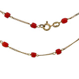 Coral Necklace in 18ct Yellow Gold - 40cm