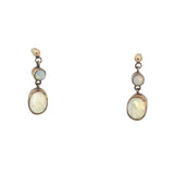 Oval Opal Drop Earrings in 18ct Yellow Gold