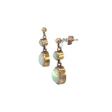 Oval Opal Drop Earrings in 18ct Yellow Gold