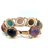 Multi Stone Hinged Link Bracelet in 9ct Yellow Gold