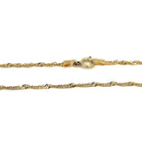 Diamond Cut Twist Necklace in 14ct Yellow Gold