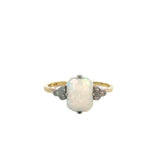 Antique Diamond Opal Ring in 18ct Yellow Gold