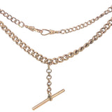 Antique Curb Link Fob Chain - 9ct Rose Gold