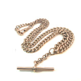 Antique Curb Link Fob Chain - 9ct Rose Gold