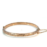Antique Engraved Snap Bangle in 9ct Rose Gold