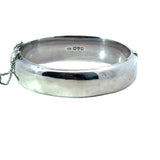 Wide Engraved Snap Bangle in Sterling Silver - 16.0mm