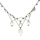 Art Nouveau Moonstone Festoon Necklace and Earrings