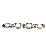 Moonstone Sapphire and Diamond Brooch