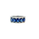 5 Stone Sapphire Diamond Band