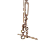 Antique Paperclip Link Fob Chain Necklace - Rose Gold