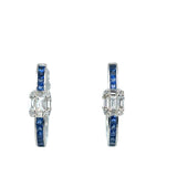 Sapphire Diamond Hoop Earrings in 18ct White Gold