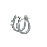 Sapphire Diamond Hoop Earrings in 18ct White Gold