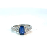Sapphire Diamond Ring in Platinum