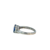 Sapphire Diamond Ring in Platinum