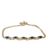 Sapphire and Diamond Infinity Bracelet in 10ct Yellow Gold