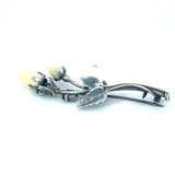 Mid-Century Botanical Rose Brooch