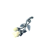 Mid-Century Botanical Rose Brooch