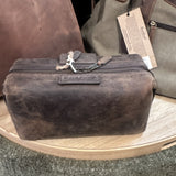 Leather Toilet Bag - Brown