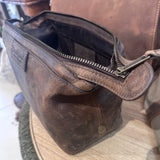 Leather Toilet Bag - Brown