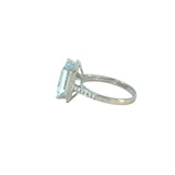 Aquamarine Diamond Ring in 18ct White Gold -4.30 carats
