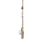 Art Nouveau Emerald Pearl Necklace in 15ct Yellow Gold