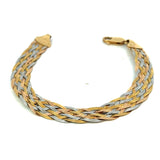 Italian Tri-Gold Braided Bracelet in 18ct Gold