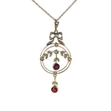 Edwardian Garnet and Seed pearl Necklace