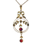 Edwardian Garnet and Seed pearl Necklace