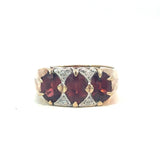 London Bridge Style Garnet Diamond Ring
