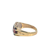 London Bridge Style Garnet Diamond Ring