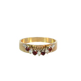 Rhodolite Garnet and Diamond Wedding Band