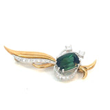 Bespoke Green Tourmaline Diamond Brooch