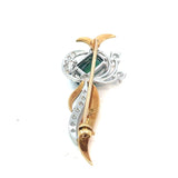 Bespoke Green Tourmaline Diamond Brooch