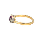 Pink Sapphire Diamond Cluster Trilogy Ring