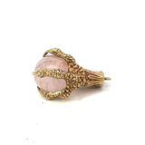 Pendant Charm in 9ct Yellow Gold - Eagle Claw Rose Quartz Sphere