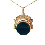 Charm in 9ct Yellow Gold - Swivel Fob Bloodstone