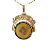 Charm in 9ct Yellow Gold - Swivel Fob Bloodstone