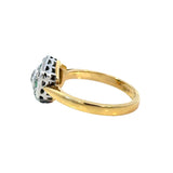 Bespoke Diamond Emerald Art Deco Style Ring with Old Cut Diamonds