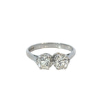 Antique Old European Diamond Ring - Two Stone