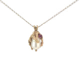 Pearl Ruby Necklace in 14ct Yellow Gold