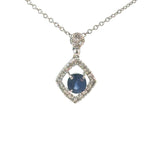 Sapphire Diamond Cluster Necklace