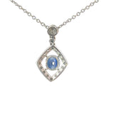 Sapphire Diamond Cluster Necklace