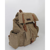 Canvas and Leather Backpack - with RFID Card Blocking